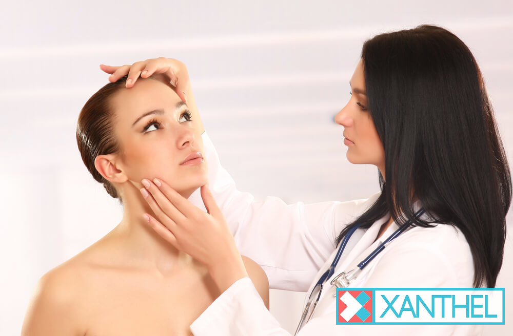 Cholesterol skin bumps on the eyelid